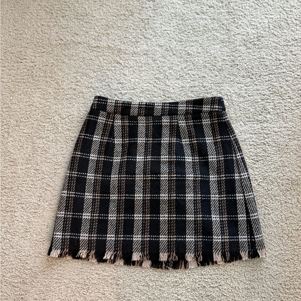 Plaid Black and cream Women's Skirt